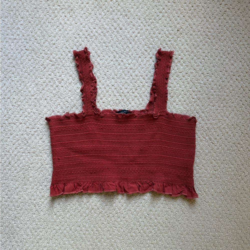 Kendall and Kylie rust crop tank top